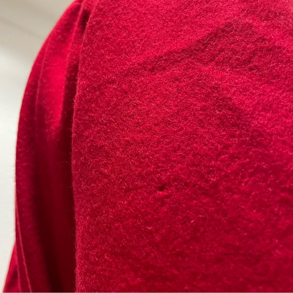 VTG🇺🇸Central Park ILGWU Holiday Christmas Carol Red Wool Long Coat | Sz S - Picture 14 of 16